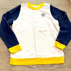 Kids (sz12) Sol Angeles White and Navy Sweatshirt with Yellow Accents